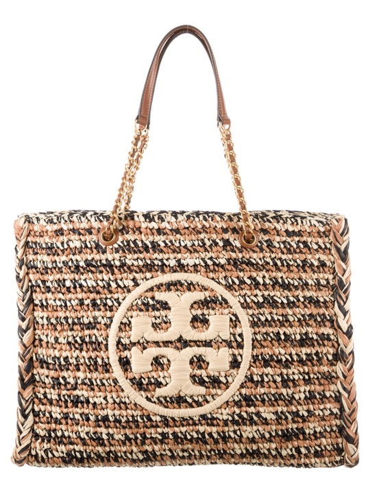 Tory Burch Handbags - Tory Burch Multi-Tone Raffia Ella Tote with Logo